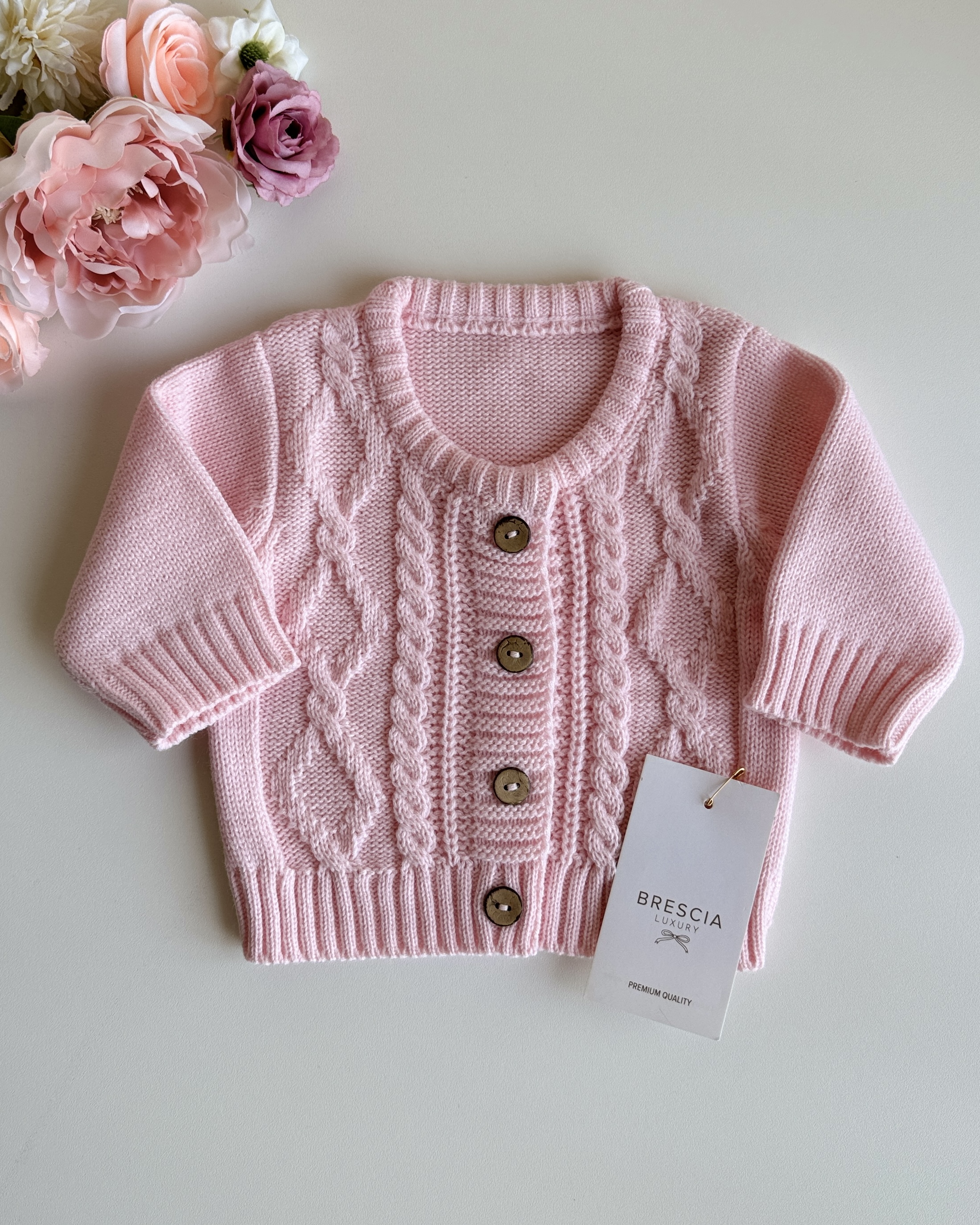 Saco Tejido  Premium Aran Rosa